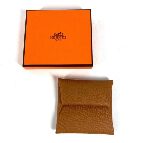 HERMES Bastia Wallet Coin Compartment coin purse Epsom Gold Unused - Picture 9 of 16
